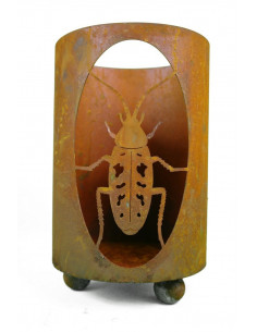 Windlichter & Laternen Insektenwindlicht mit Motiv langer Käfer Höhe 22 cm - Windlichter mit Tiere Dieses Windlicht aus Metall h