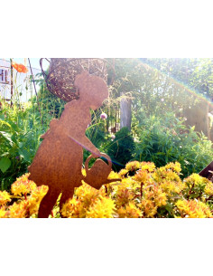 Gartendeko Rost gießendes Mädchen - Lisa - Höhe 18 cm - Gartenstecker und Stecker für Töpfe 
Höhe 18 cm
zzgl. Stecker
 2
