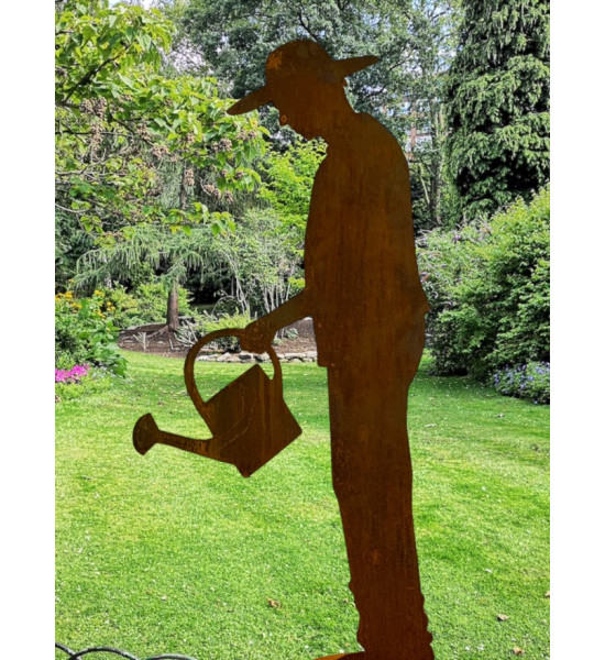 Gärtner Figur Gärtner Gerhard mit Gießkanne, auf Platte 125cm groß
