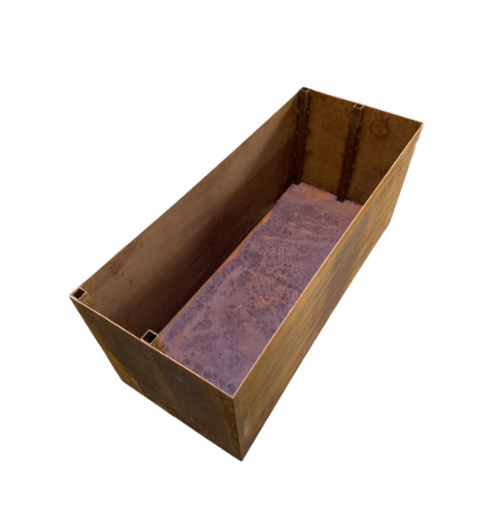 kreative Pflanzgefäße  3mm starkes Hochbeet - Pflanztopf mit 2+2 Halterungen für Sichtschutzwände 100 cm breit 3mm Topf mit 2+2 