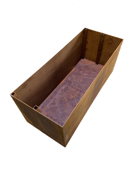 kreative Pflanzgefäße  3mm starkes Hochbeet - Pflanztopf mit 2+2 Halterungen für Sichtschutzwände 100 cm breit 3mm Topf mit 2+2 