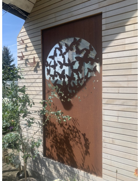 Sichtschutz 2m hoch - 200 cm Sichtschutzzaun Elemente Sichtschutzwand - Schmetterlinge im Bauch - Höhe 200 x 100 cm Mit dieser S