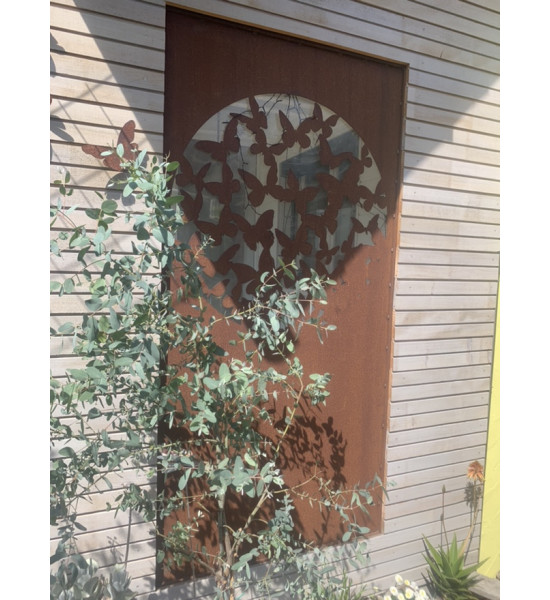 Sichtschutz 2m hoch - 200 cm Sichtschutzzaun Elemente Sichtschutzwand - Schmetterlinge im Bauch - Höhe 200 x 100 cm Mit dieser S