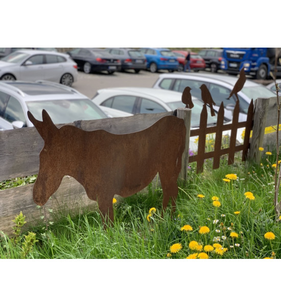 Pferde + Esel Esel XXL 95 cm hoch 110 cm breit aus 3 mm Stahl 
Höhe 95 cm
Breite 110 cm
aus 3 mm Stahl

Achtung nur Spediti