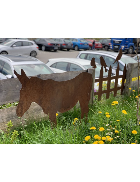 Pferde + Esel Esel XXL 95 cm hoch 110 cm breit aus 3 mm Stahl 
Höhe 95 cm
Breite 110 cm
aus 3 mm Stahl

Achtung nur Spediti