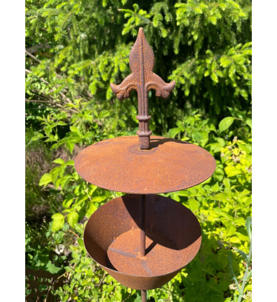 Vogel Deko Vogel Futterstelle mit Dach als Gartenstecker 140 cm hoch - mit Lilienspitze Diese elegante Vogelfutterstelle kannst 