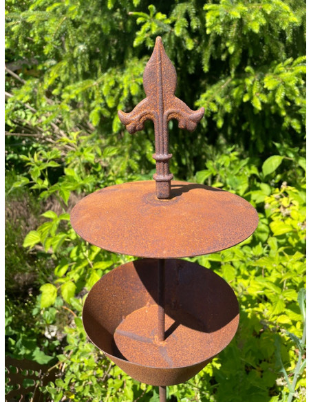 Vogel Deko Vogel Futterstelle mit Dach als Gartenstecker 140 cm hoch - mit Lilienspitze Diese elegante Vogelfutterstelle kannst 