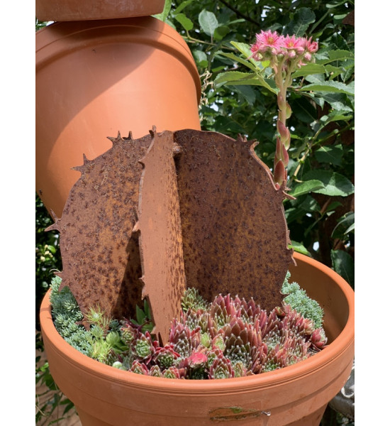 Blumen und Bäume Deko Kaktus 3D - breit - 18 cm hoch Kaktus breite Variante mit Spieß zum Stecken in Blumentpfe, passt perfeklt 