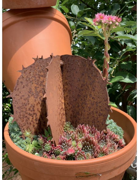 Blumen und Bäume Deko Kaktus 3D - breit - 18 cm hoch Kaktus breite Variante mit Spieß zum Stecken in Blumentpfe, passt perfeklt 