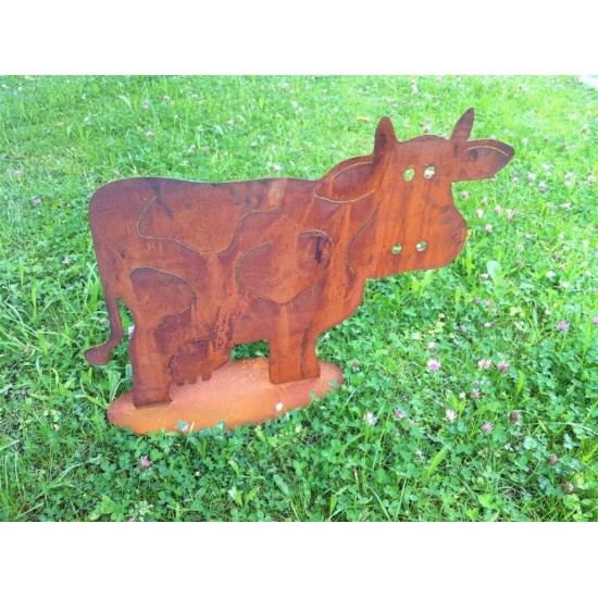 Rost Kuh 'Milka'  25 x 35 cm, auf Platte