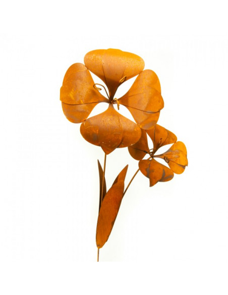 Malvenblume mit zwei Blüten auf Platte - Höhe 100 cm