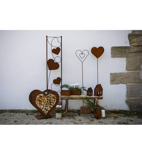 Rosenbögen und Rankhilfen Rankhilfe Herz - zum Stecken - Höhe 145 cm - 36 cm Breite 
Höhe 145 cm
Breite 36 cm
+ Spieße 20 cm