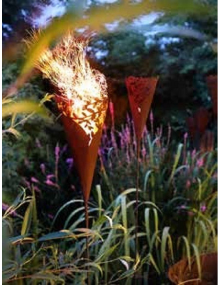 Pflanzgefäße + Schalen + Kronen Filigrane Pflanztüte - Rankencono - mit Rohr als Steckverbindung - 44 cm Höhe - Größe 2 Pflanzsc