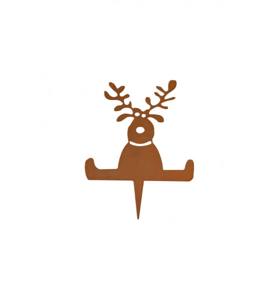 Sitzender Elch mit Schal zum Stecken