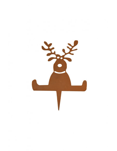 Sitzender Elch mit Schal zum Stecken