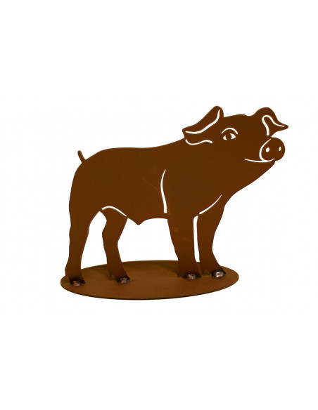 Kleines Ferkel aus Metall - Glücksschwein - Höhe 20 cm