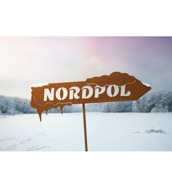 Nordpol Metall Gartenstecker - Breite 42,5 cm