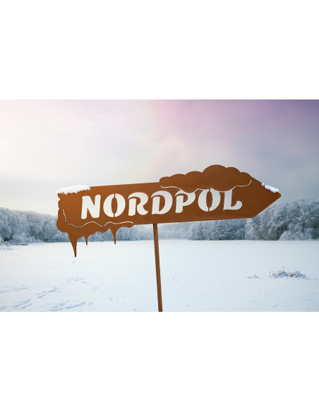 Nordpol Metall Gartenstecker - Breite 42,5 cm