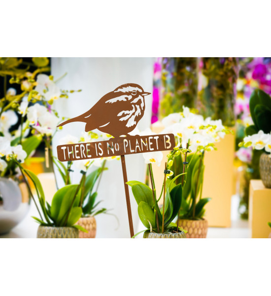 Gartenstecker - THERE IS NO PLANET B - Breite 25 cm
