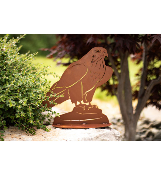 Greifvogel Silhouette aus Edelrost - Habicht - Höhe 39 cm