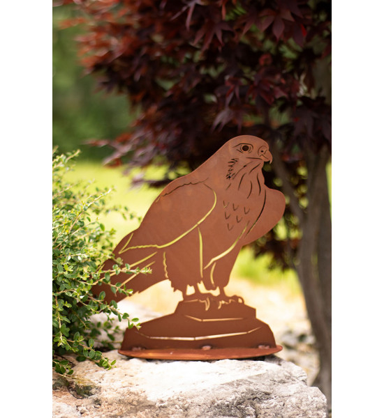 Greifvogel Silhouette aus Edelrost - Habicht - Höhe 39 cm