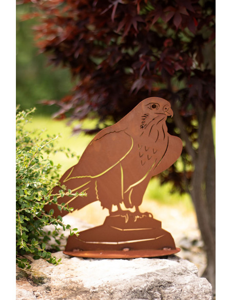Greifvogel Silhouette aus Edelrost - Habicht - Höhe 39 cm