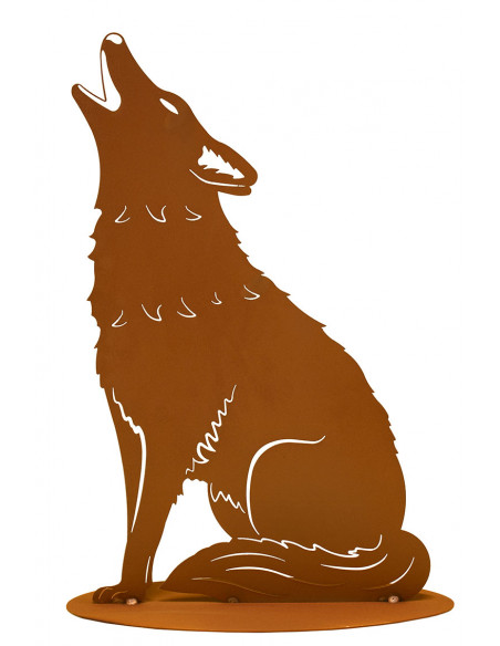 Rost Silhouette - Heulender Wolf - Höhe 58 cm