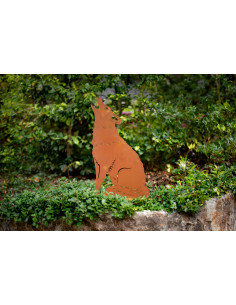 Rost Silhouette - Heulender Wolf - Höhe 58 cm 2