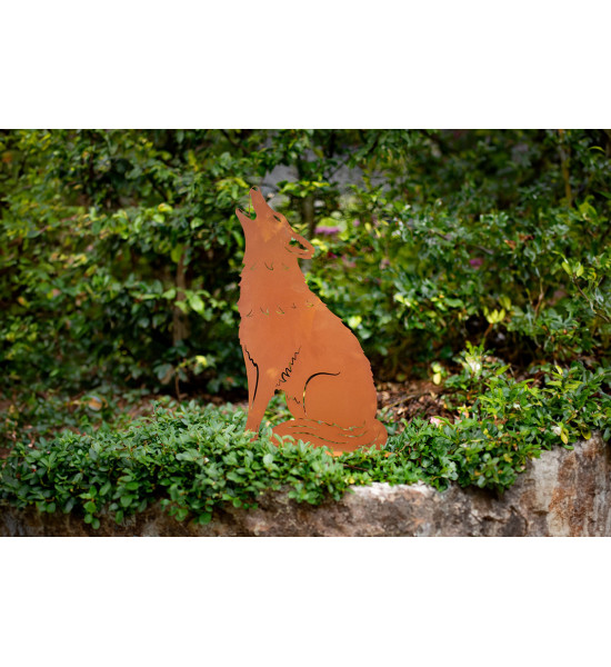 Rost Silhouette - Heulender Wolf - Höhe 58 cm