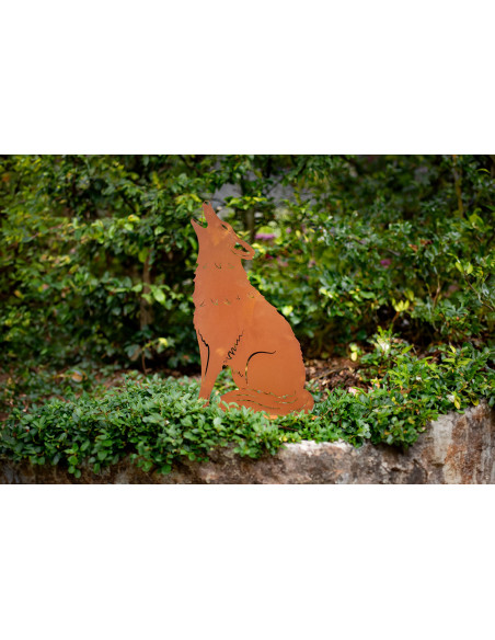 Rost Silhouette - Heulender Wolf - Höhe 58 cm