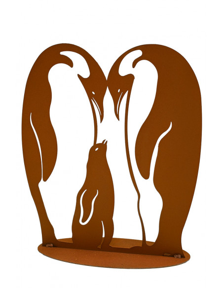 Pinguinfamilie aus Metall - Höhe 40 cm