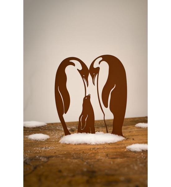 Pinguinfamilie aus Metall - Höhe 40 cm
