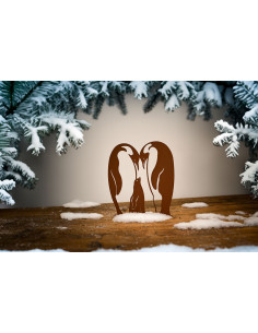 Pinguinfamilie aus Metall - Höhe 40 cm 2