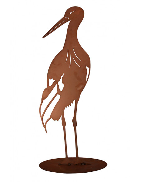 Großer, stehender Deko Storch aus Metall - Höhe 94 cm