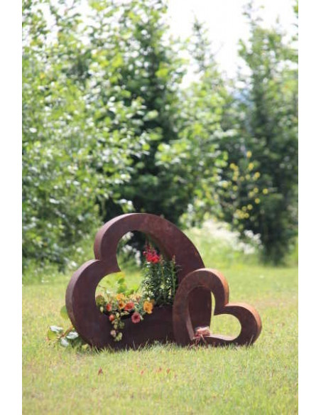 Herzige Dinge - Edelrost Dekoherzen Metallobjekt Herz klein Höhe 36,5  inkl. Teelichtglas Metallobjekt Herz klein Höhe 36,5  ink