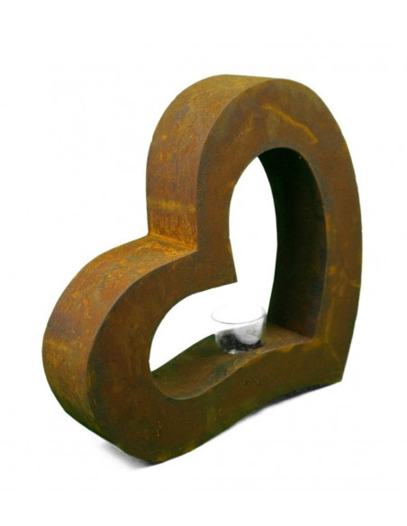 Herzige Dinge - Edelrost Dekoherzen Metallobjekt Herz klein Höhe 36,5  inkl. Teelichtglas Metallobjekt Herz klein Höhe 36,5  ink