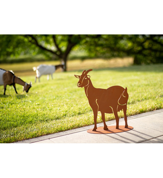 Deko Ziege Heidi aus Rost - Höhe 39 cm