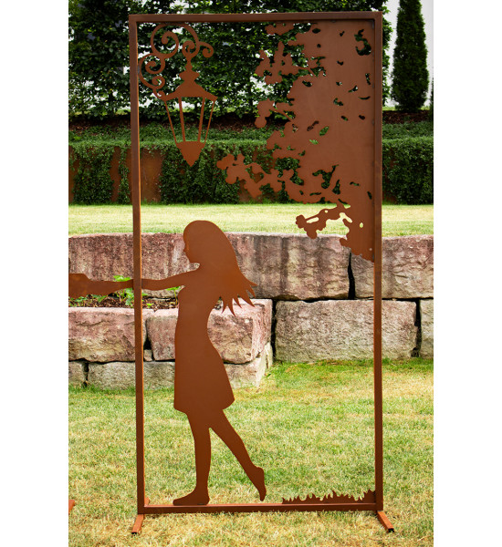 Metall Sichtschutzwand Set - Verliebtes Pärchen - Höhe 200 cm