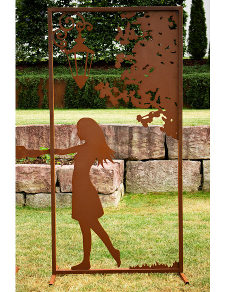 Metall Sichtschutzwand Set - Verliebtes Pärchen - Höhe 200 cm