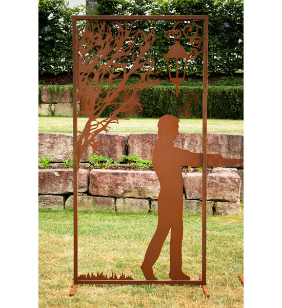 Metall Sichtschutzwand Set - Verliebtes Pärchen - Höhe 200 cm