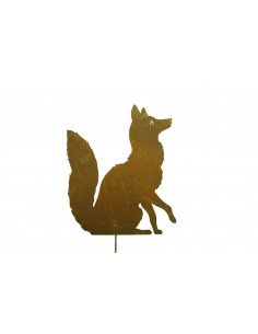 Tierstecker Edelrost Sitzender Fuchs auf Stab 60 cm Dekorativer Fuchs, sitzend auf Stab für Ihr Heim, Landhaus oder Garten
Höhe