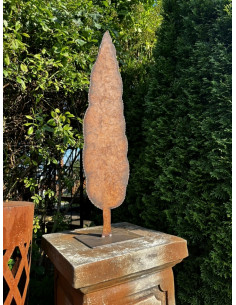 Edelrost Zypesse mit Schweißrand auf Platte Höhe 80 cm Gr L Gartendeko Metall rostig Rostbaum 2