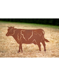 Edelrost Deko Kuh und Kühe, Kälber - Kühe aus Metall für den Garten kaufen
