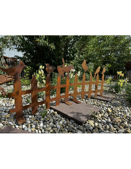 2er Set Vogelzaun mit Vögelchen auf Platte  - Breite je 60 cm