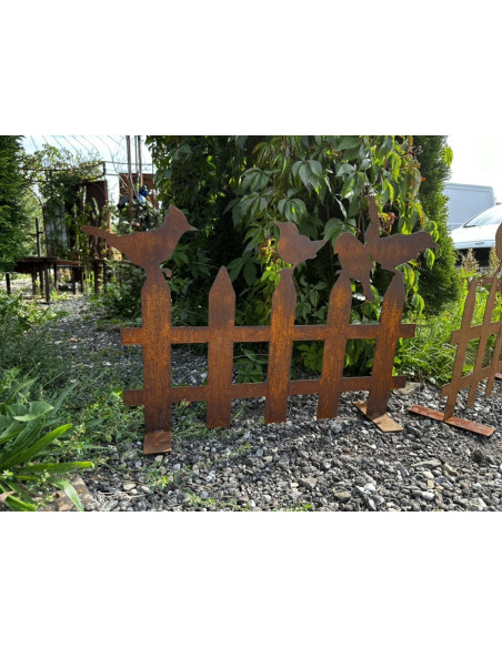 2er Set Vogelzaun mit Vögelchen auf Platte  - Breite je 60 cm