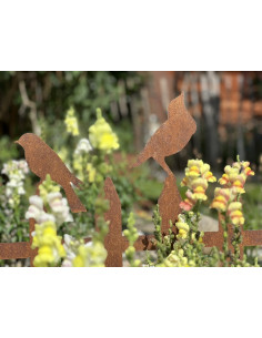 Start Edelrost Vogelzaun mit Vögelchen - 60 cm 
Breite 60 cm
 2
