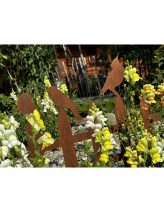 Zaun Metall Vogelzaun 2er Set zum Stecken Mittel 50 cm hoch 60 cm breit 
Niedliche kleine Vogelzäune zum Stecken im 2er 2