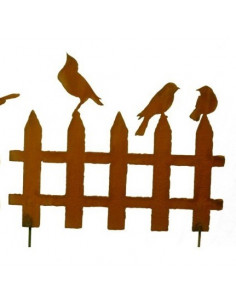 Start Edelrost Vogelzaun mit 3 Vögelchen 60 cm breit zum Stecken - Mittel 
Niedliche kleine Vogelzäune zum Stecken
Bre 2
