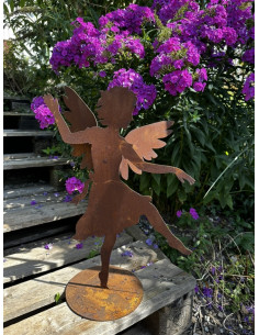 Tanzende Engelfigur auf Platte - groß - Höhe 55 cm 2