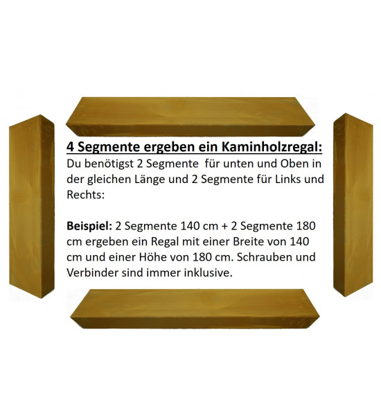 Kaminholzregal Metall Aussen selber bauen - Bausätze 1 x Segment 200 cm für Kaminholzregal Bausatz Dieser Kaminholzregal Metall 